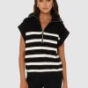 Tops Madison The Label | Owen Knit Vest | Black/White