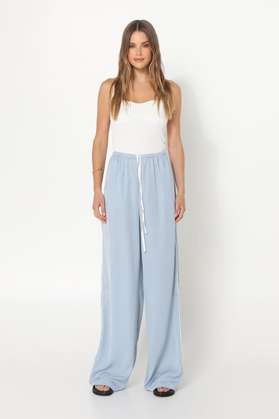 Sets Madison The Label | Clara Pants | Ocean/White