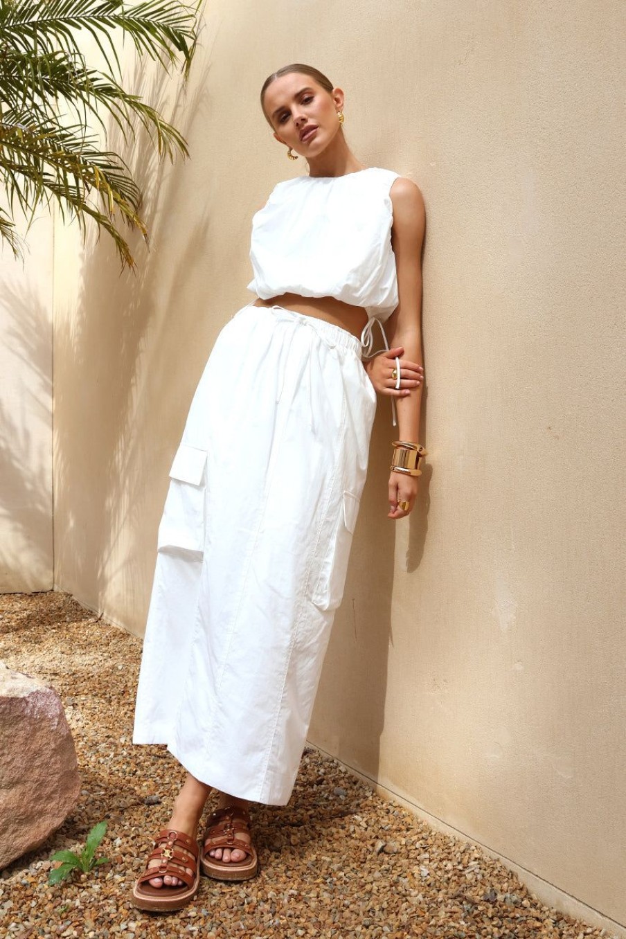 Sets Madison The Label | Kasey Midi Skirt | White