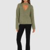 Tops Madison The Label | Delta Knit Jumper | Khaki