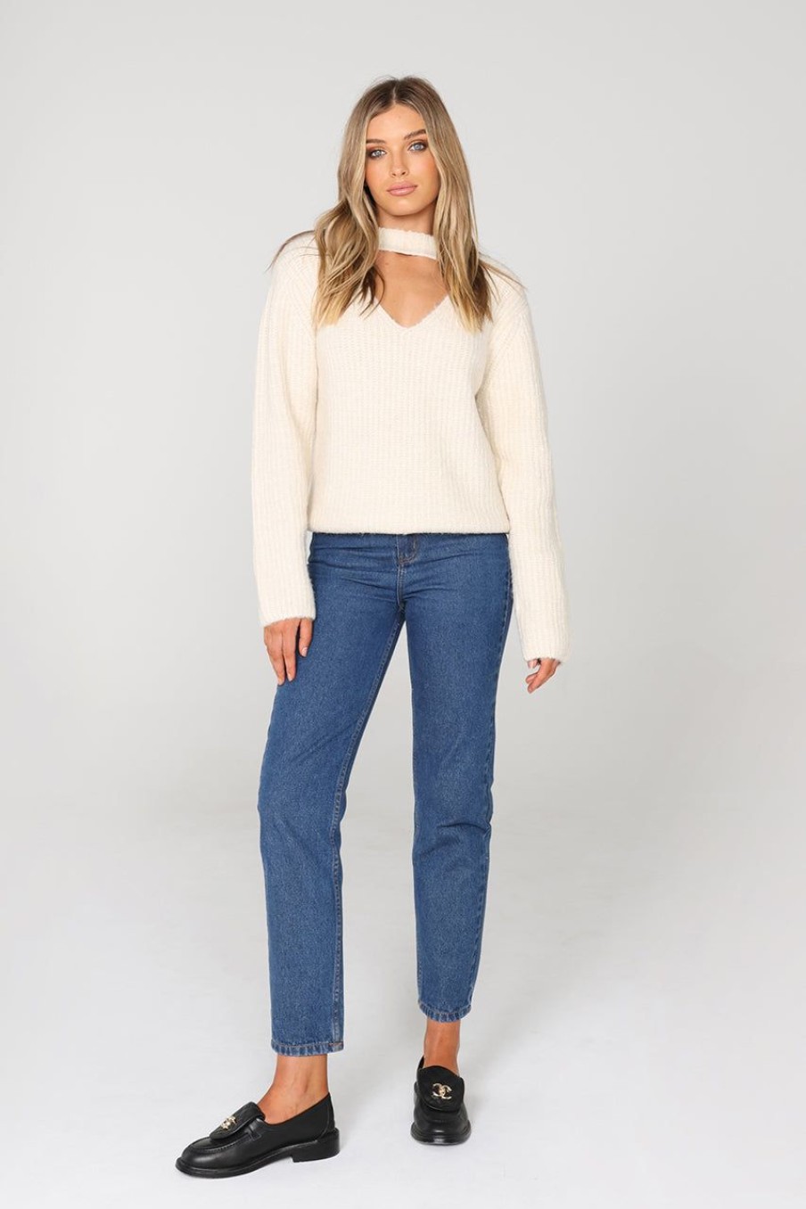 Tops Madison The Label | Delta Knit Jumper | Milk