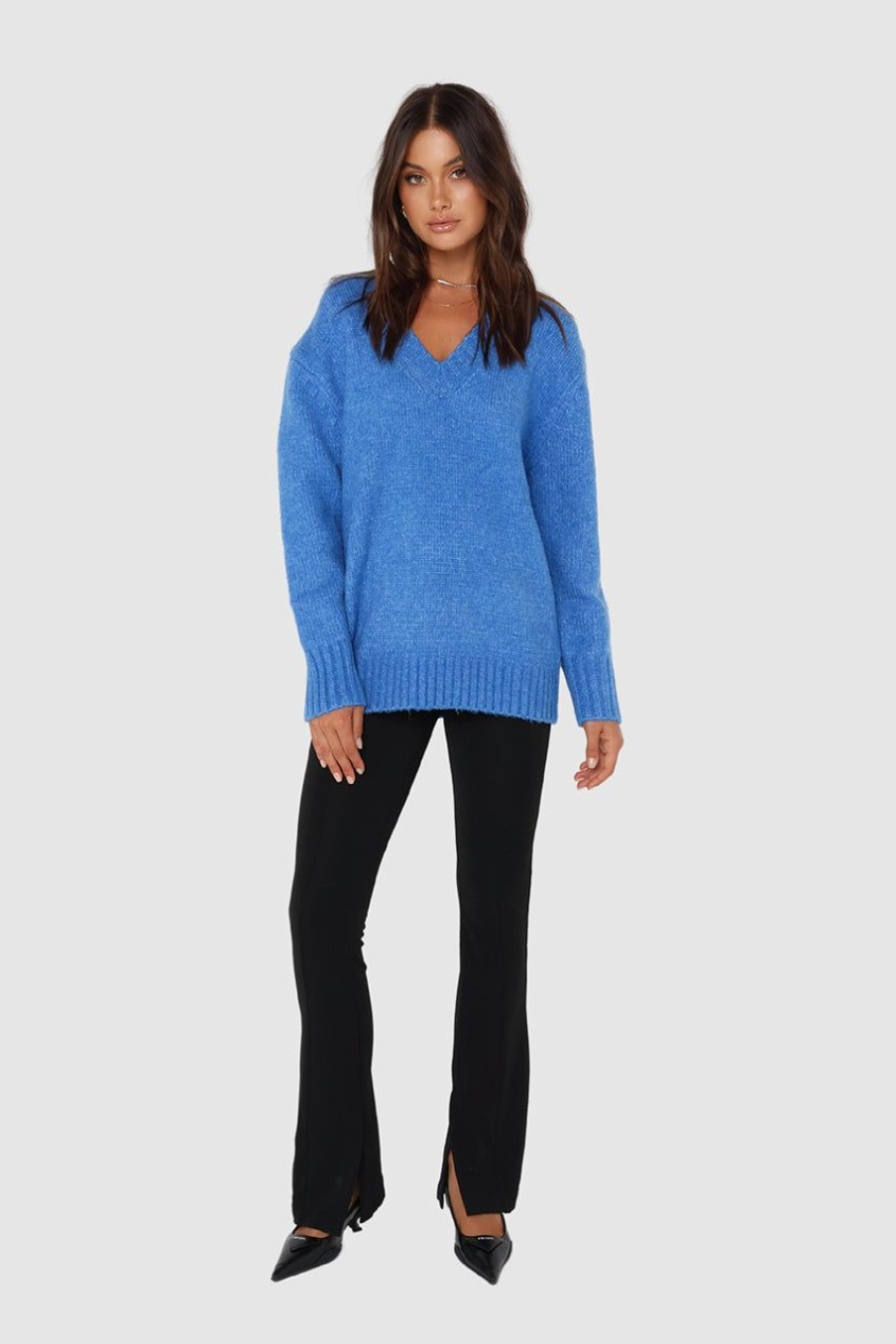 Tops Madison The Label | Rena Knit Jumper | Blue