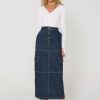 Bottoms Madison The Label | Lisa Cargo Maxi Skirt | Denim