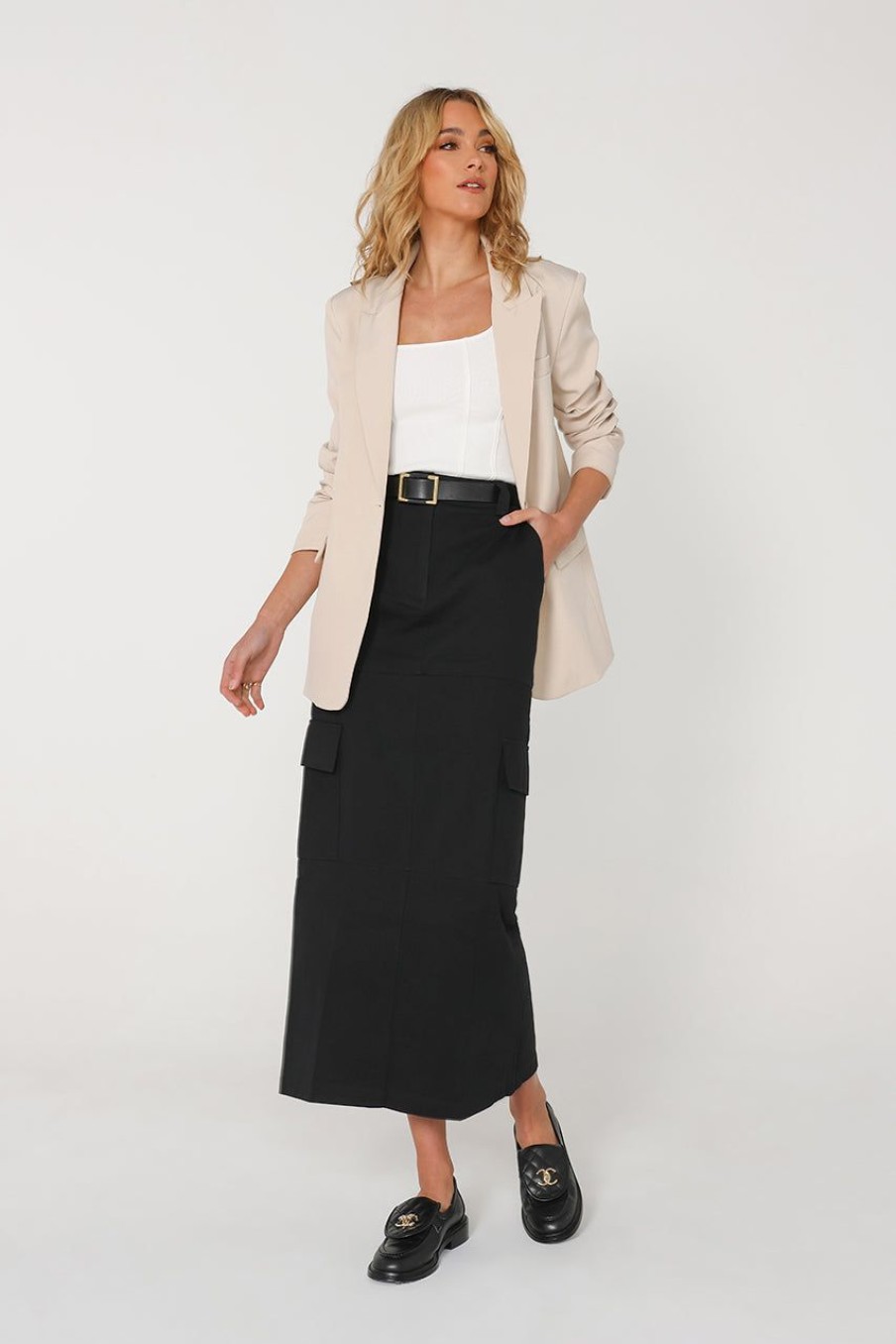 Jackets & Vests Madison The Label | Audrey Blazer | Chalk