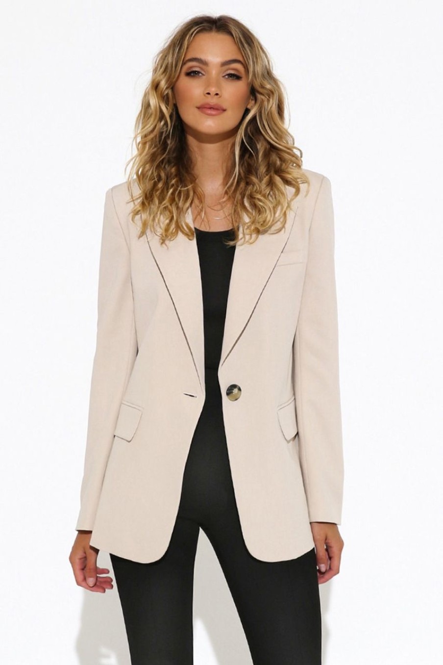 Jackets & Vests Madison The Label | Audrey Blazer | Sand