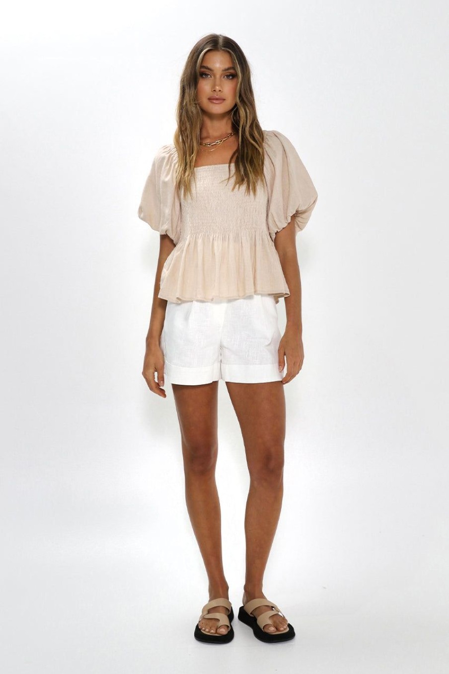 Tops Madison The Label | Aster Top | Tan