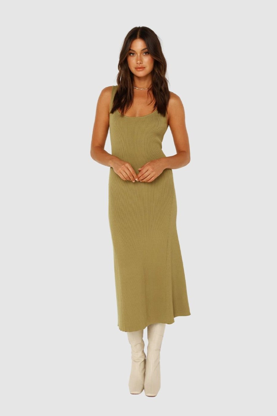 Dresses Madison The Label | Claudine Knit Midi Dress | Palm