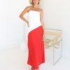 Dresses Madison The Label | Joanna Maxi Dress | White & Red