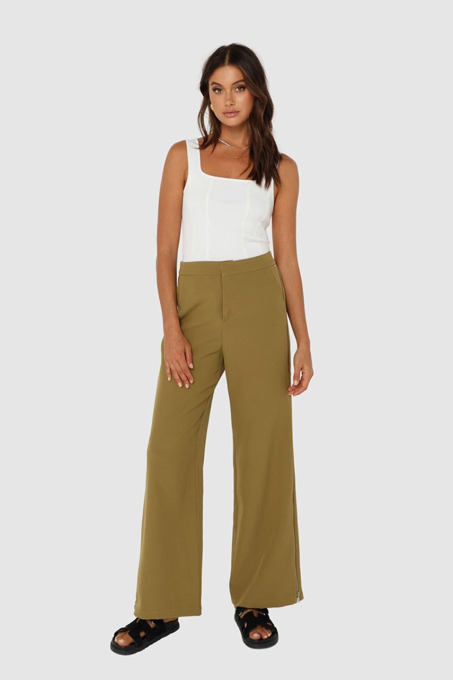 Bottoms Madison The Label | Charlotte Pants | Green