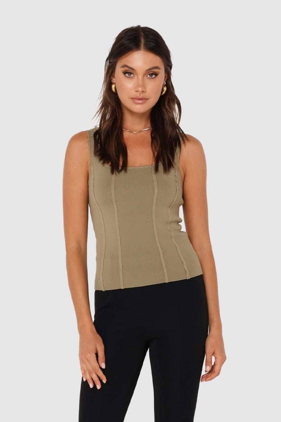 Basics Madison The Label | Karla Knit Top | Sage