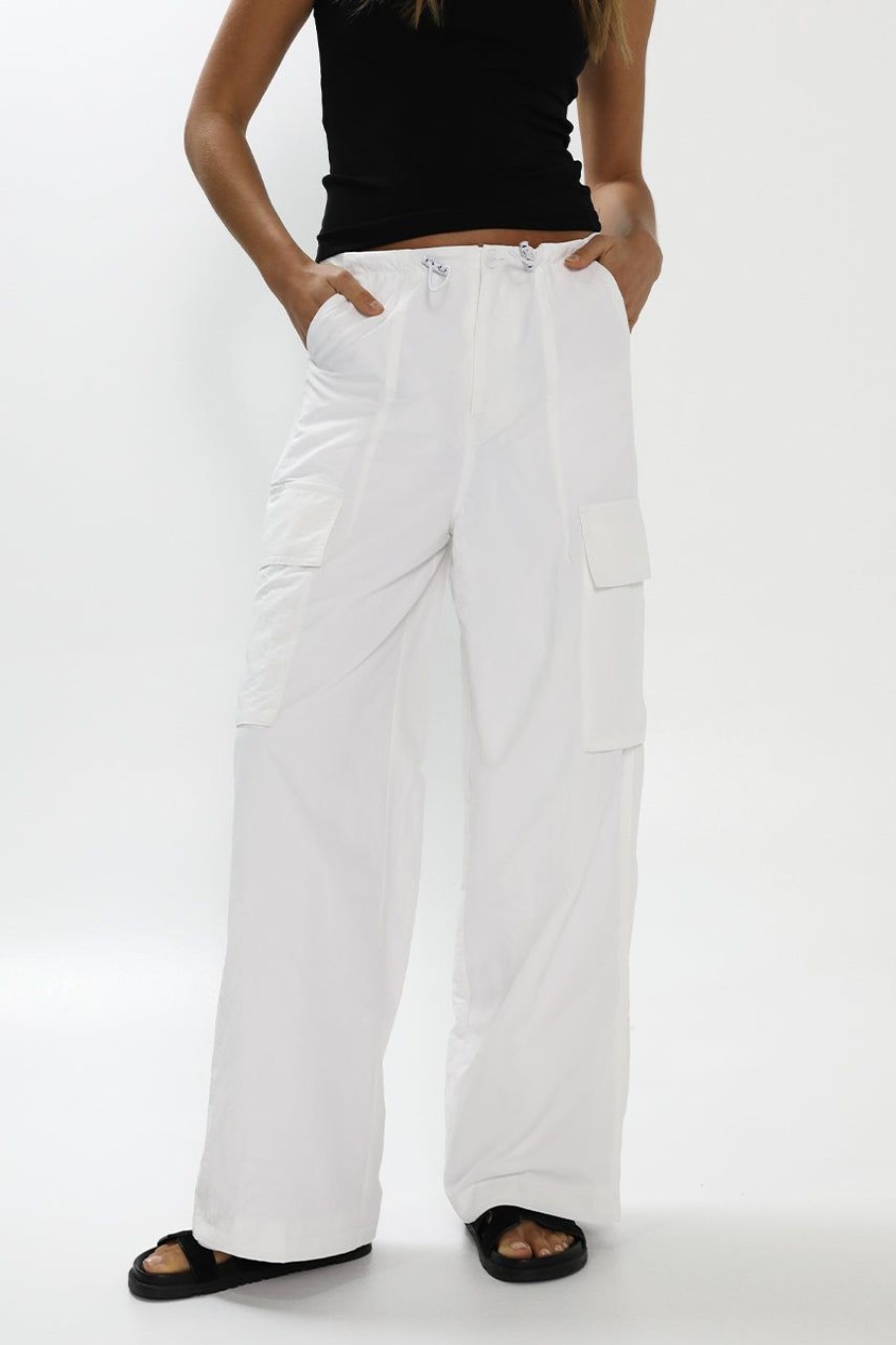 Bottoms Madison The Label | Sammi Parachute Pants | White