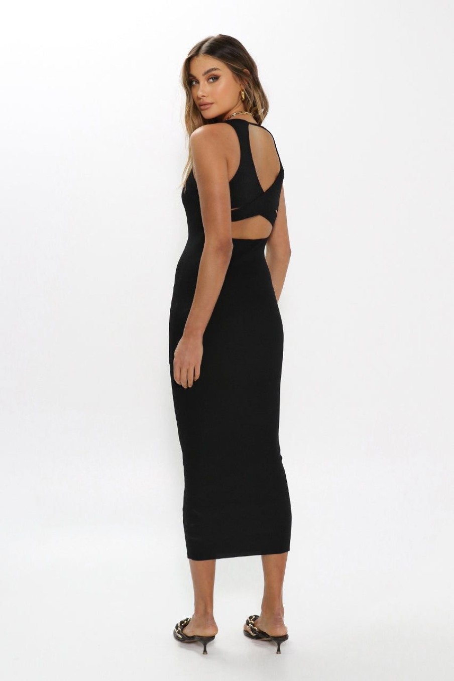 Dresses Madison The Label | Devon Knit Midi Dress | Black