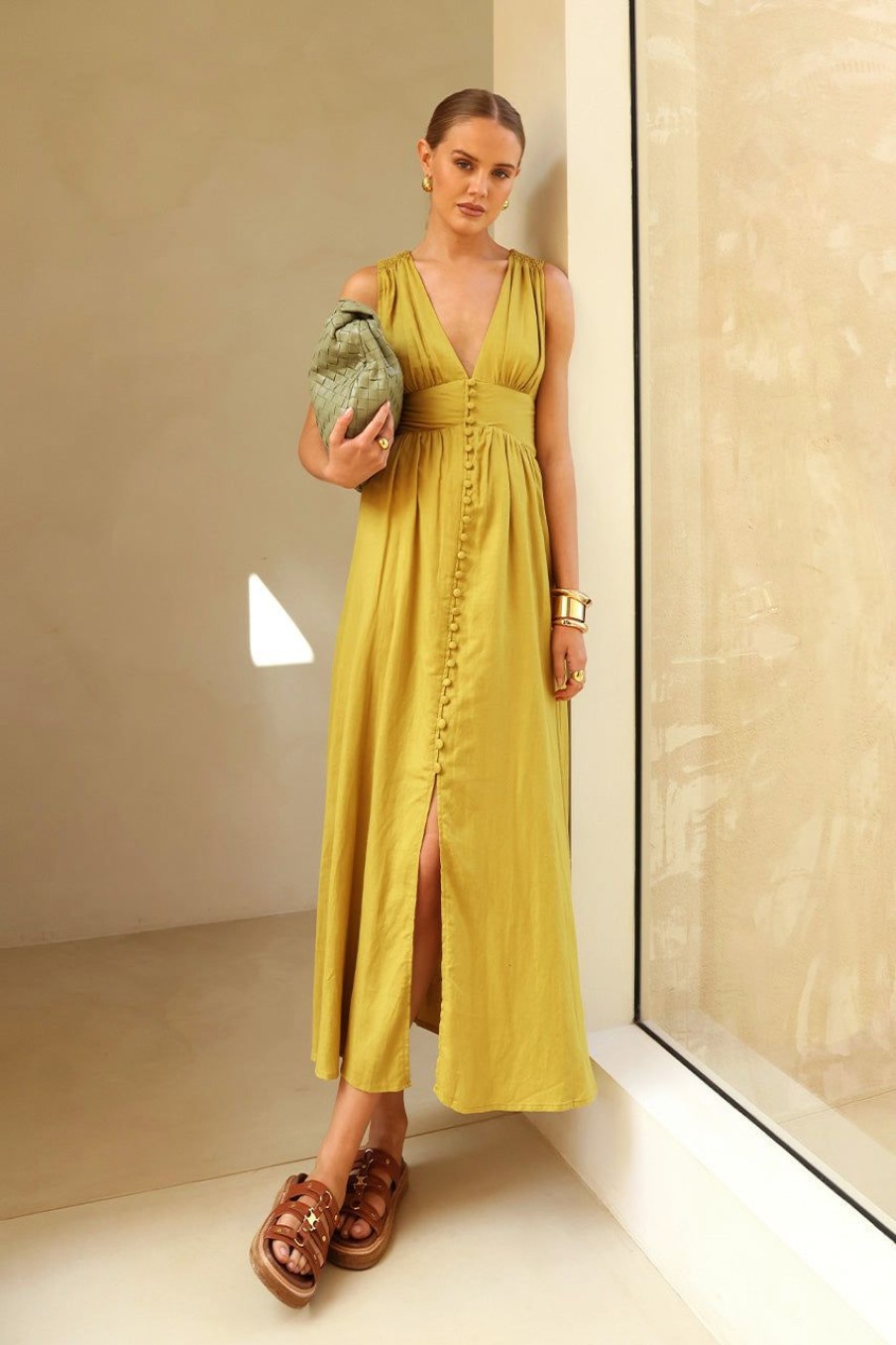 Dresses Madison The Label | Cleo Maxi Dress | Olive