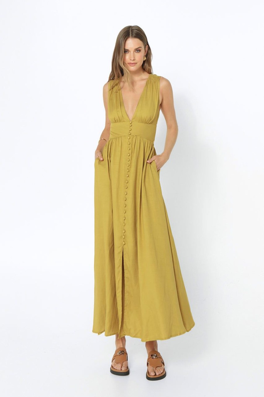 Dresses Madison The Label | Cleo Maxi Dress | Olive