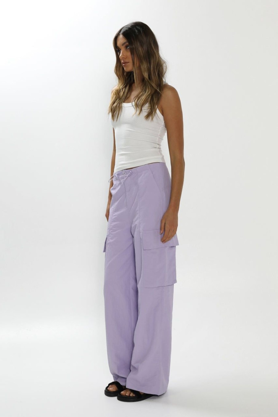 Bottoms Madison The Label | Sammi Parachute Pants | Lilac