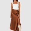 Bottoms Madison The Label | Layla Midi Skirt | Choc