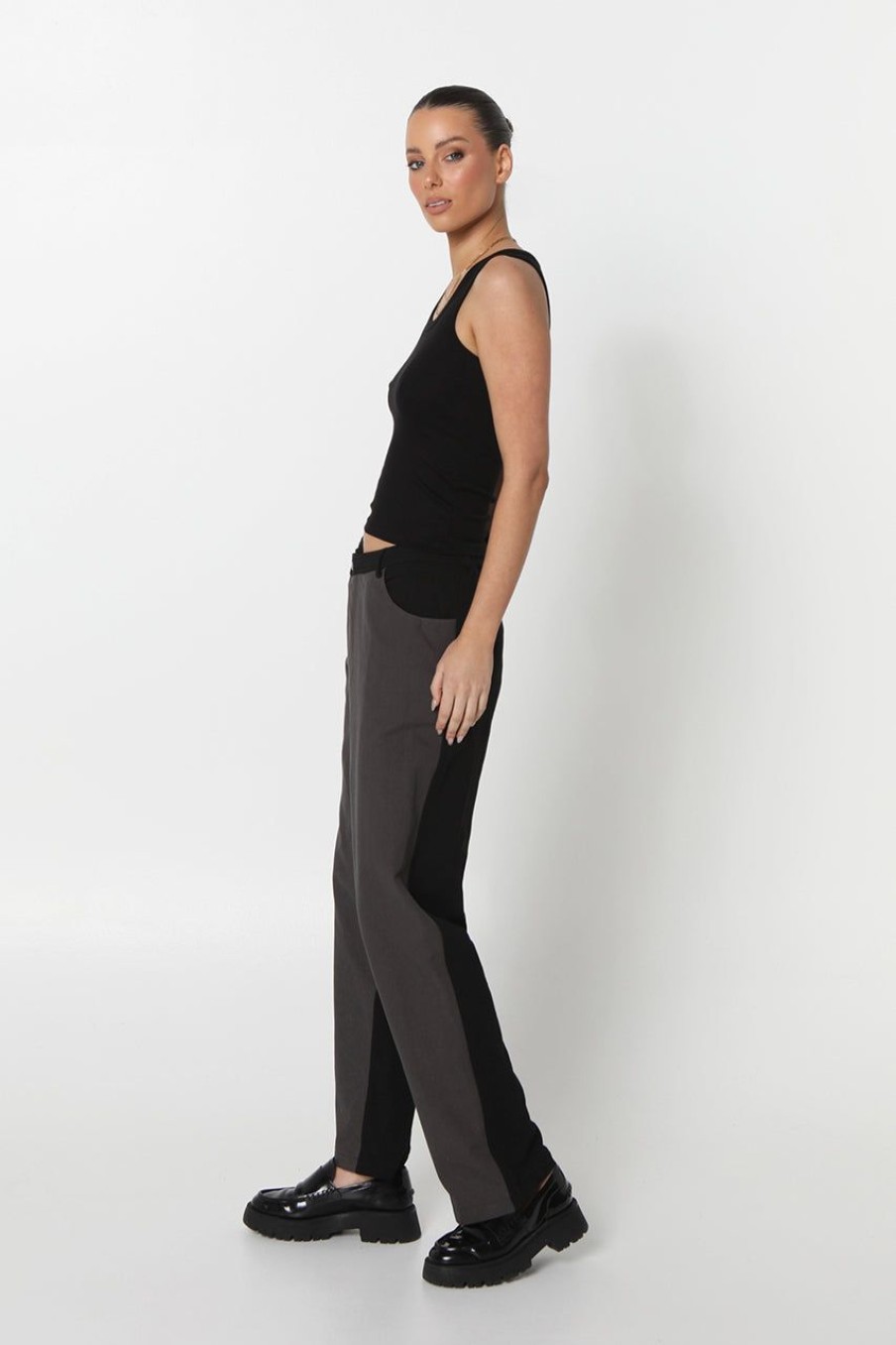 Bottoms Madison The Label | Madrid Pants | Black/Charcoal