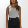 Tops Madison The Label | Kyra Tank Top | Grey Marle