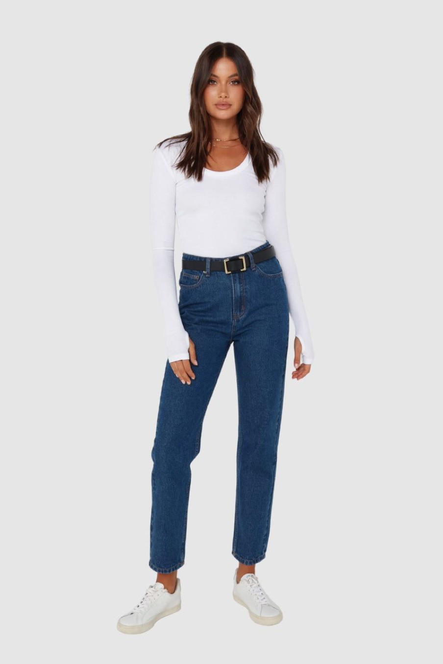 Bottoms Madison The Label | Ellen Mom Jeans | Dark Denim