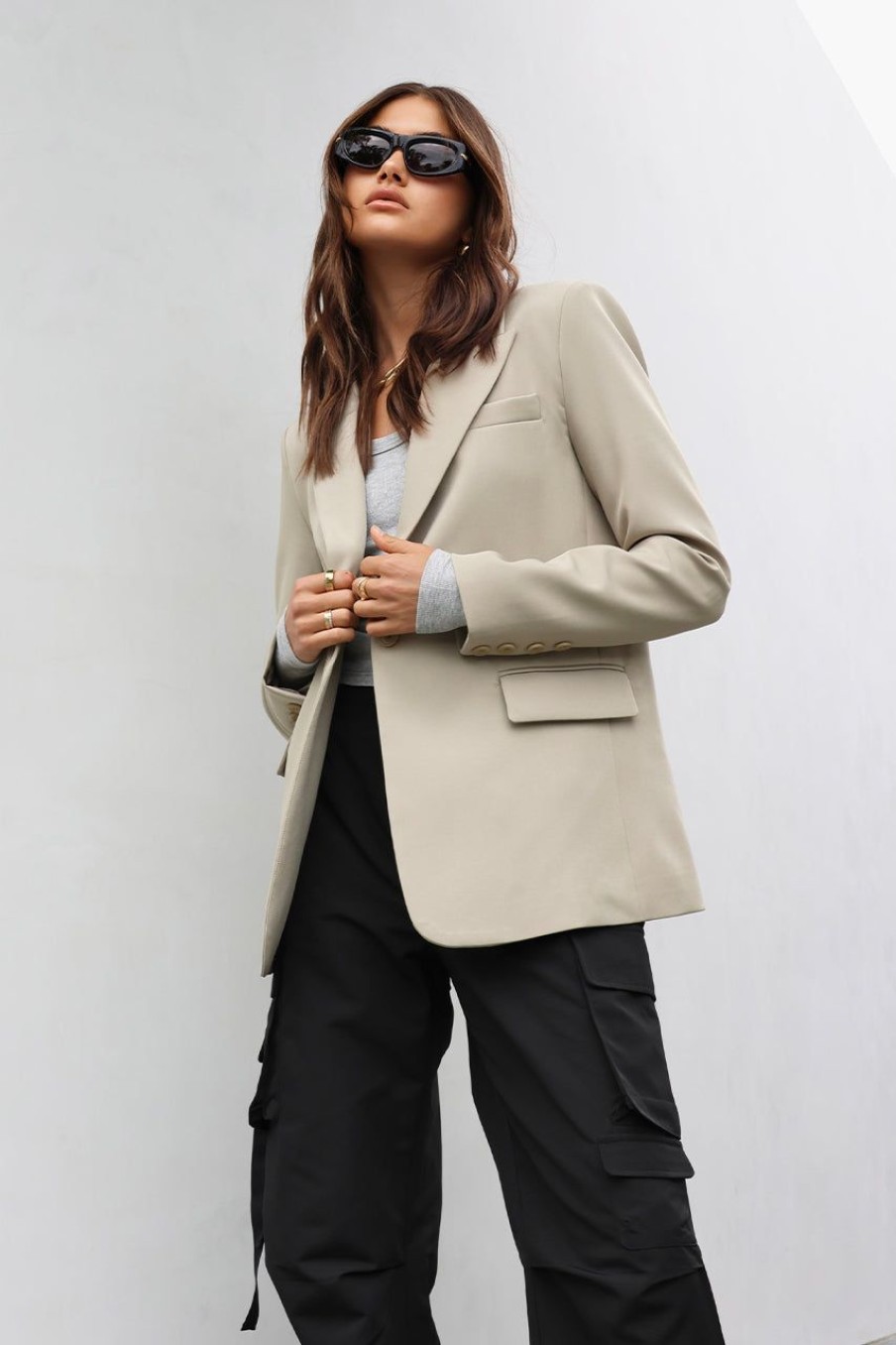 Jackets & Vests Madison The Label | Audrey Blazer | Sage