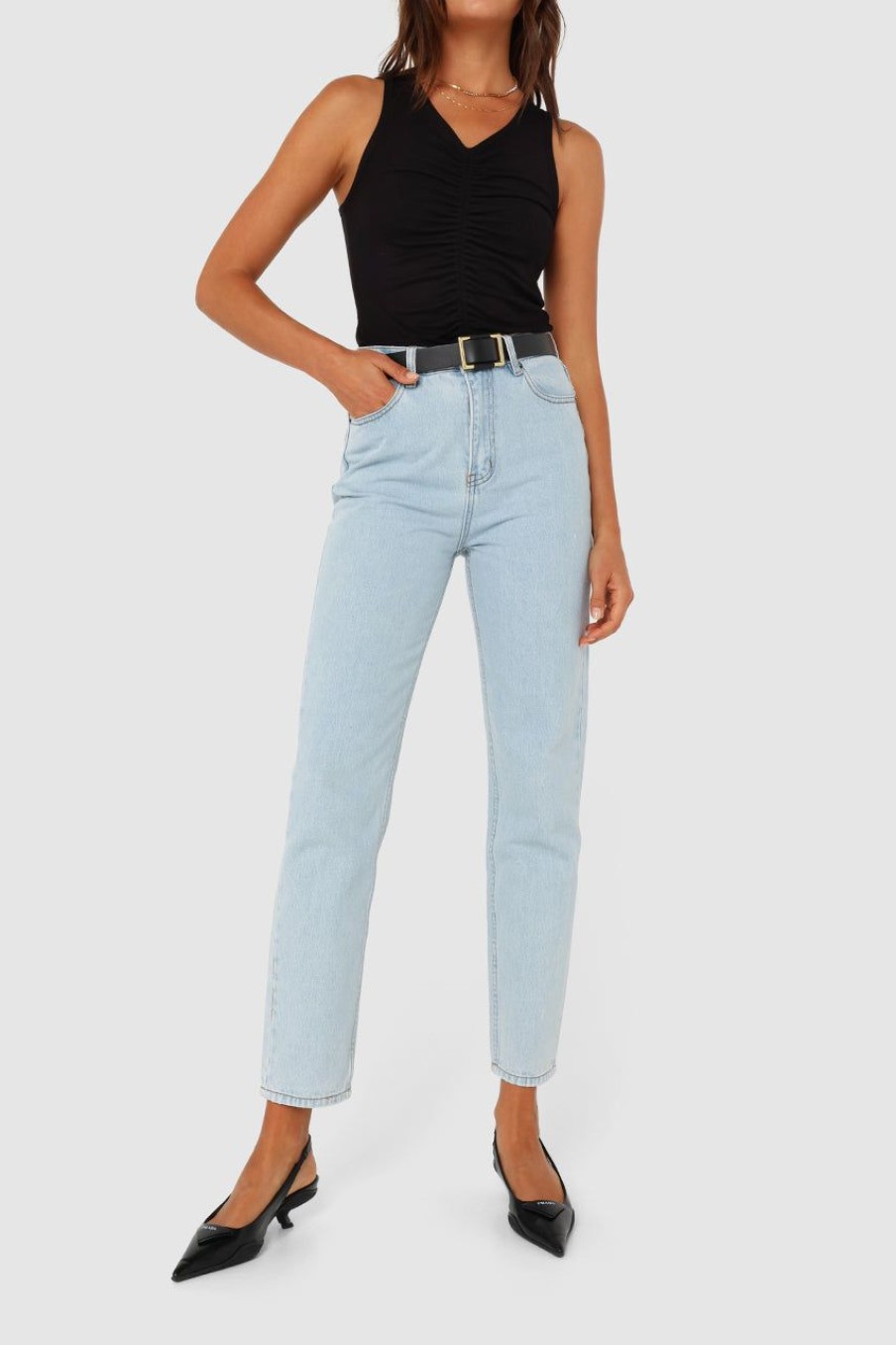 Bottoms Madison The Label | Ellen Mom Jeans | Light Denim