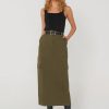 Bottoms Madison The Label | Lisa Cargo Maxi Skirt | Khaki