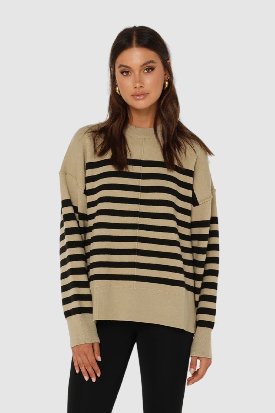 Tops Madison The Label | Robinson Knit Jumper | Sage/Black