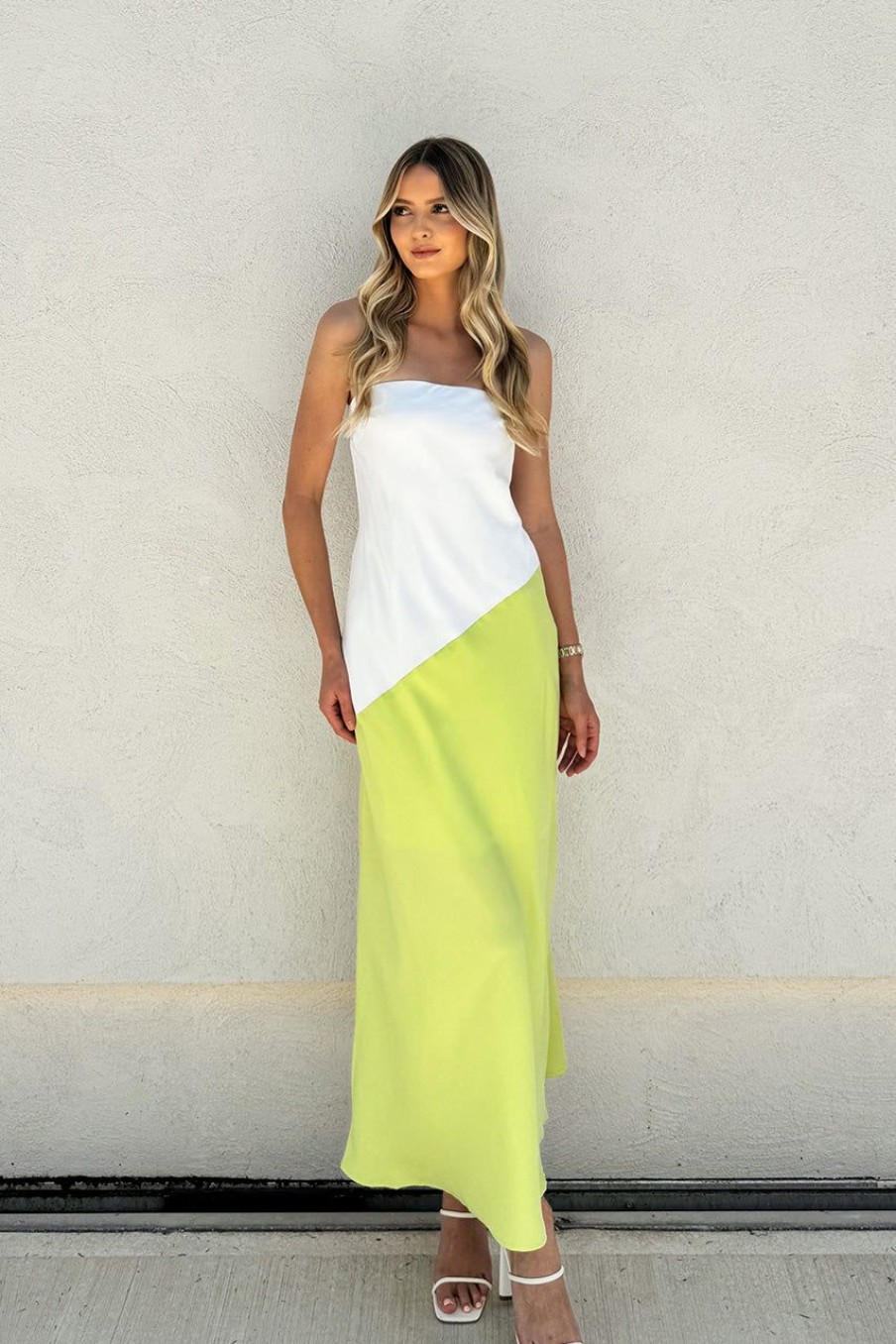 Dresses Madison The Label | Joanna Maxi Dress | White & Green