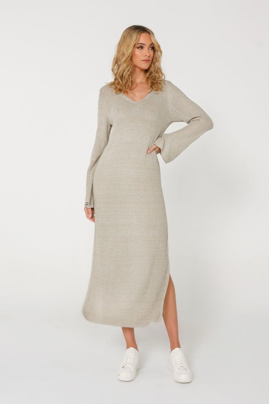 Dresses Madison The Label | Archa Lurex Dress | Pewter