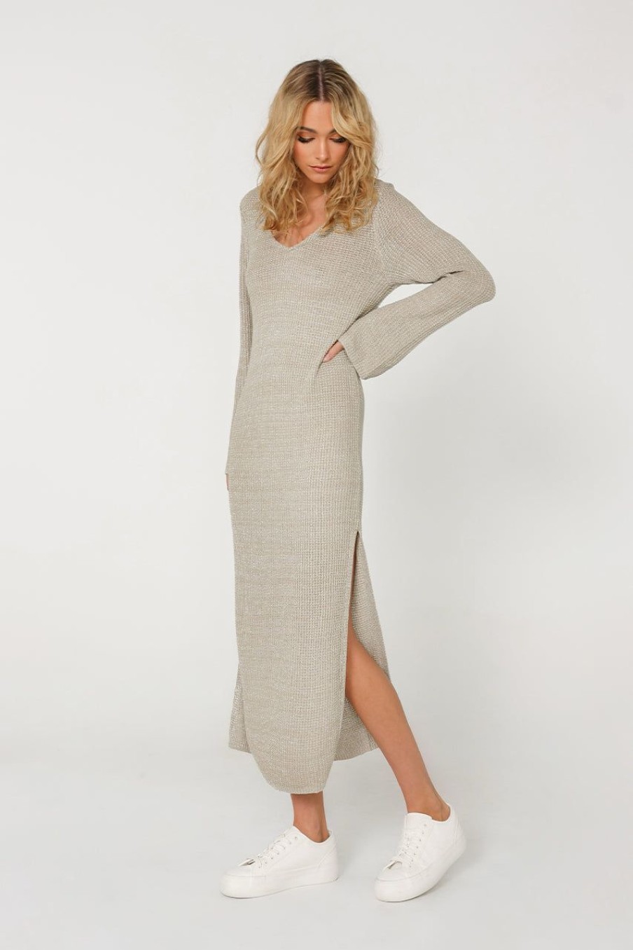 Dresses Madison The Label | Archa Lurex Dress | Pewter