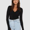 Basics Madison The Label | Hazel Long Sleeve Top | Black