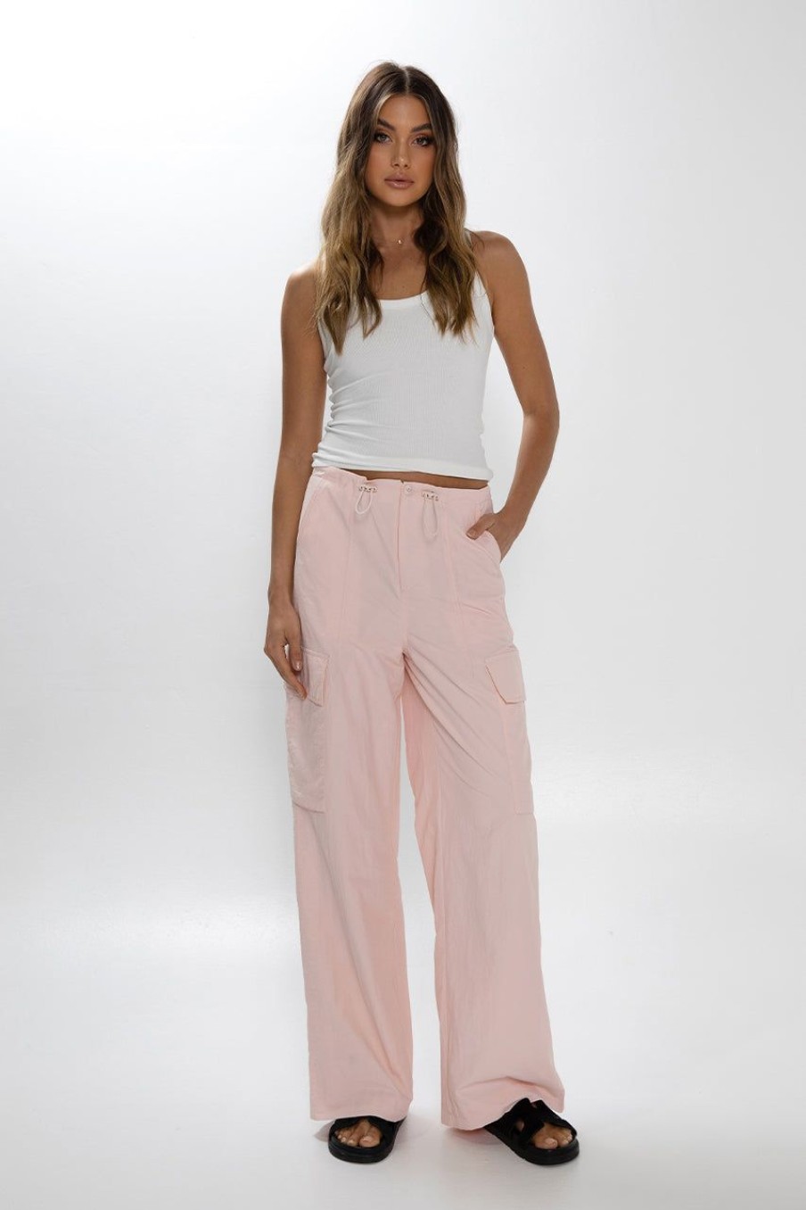 Bottoms Madison The Label | Sammi Parachute Pants | Pink