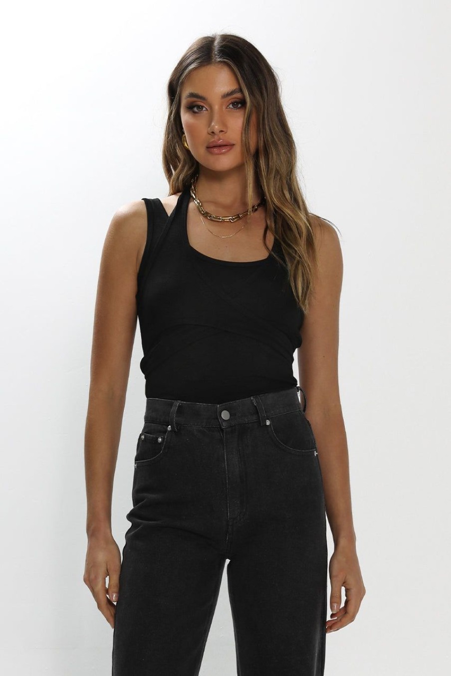 Tops Madison The Label | Kyra Tank Top | Black