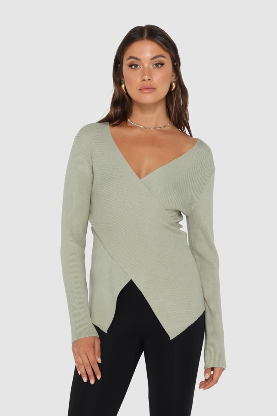 Tops Madison The Label | Marley Knit Top | Light Sage