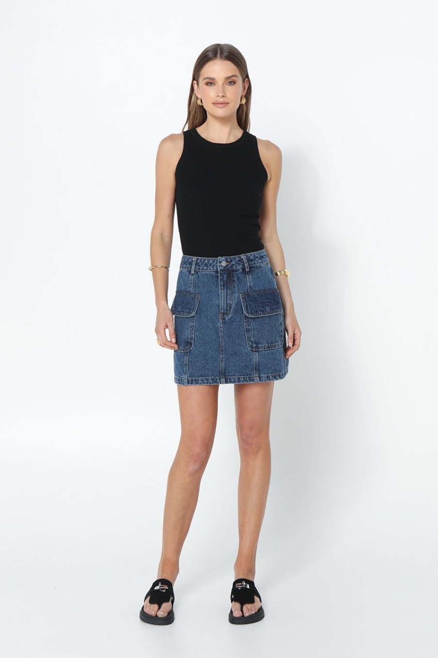 Sets Madison The Label | Darcy Mini Skirt | Dark Blue