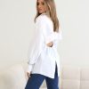 Tops Madison The Label | Zander Open Back Shirt | White