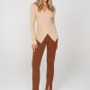 Bottoms Madison The Label | Henley Zip Pants | Choc