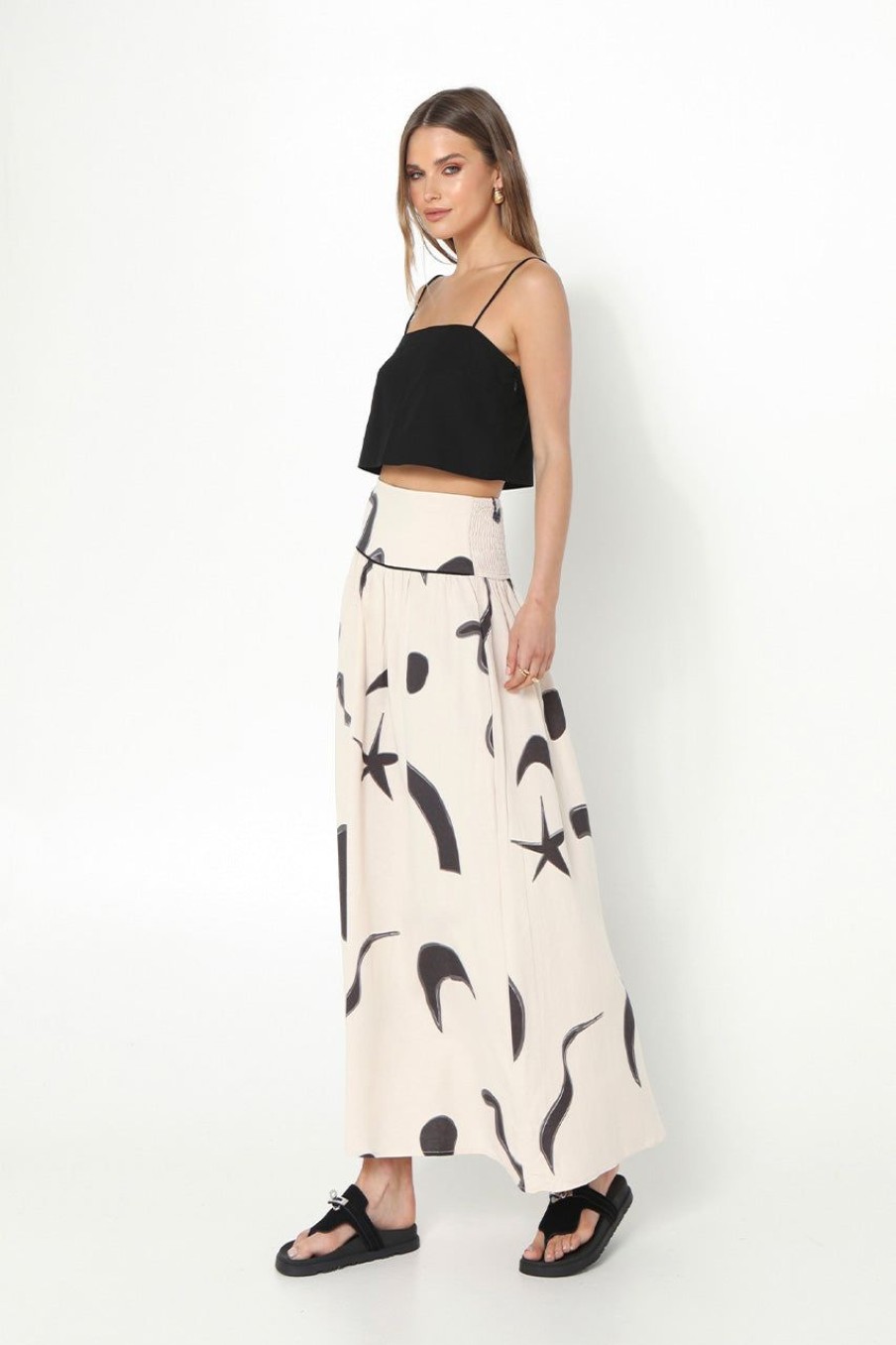 Sets Madison The Label | Ally Maxi Skirt | Abstract Print