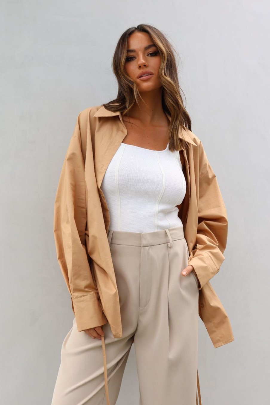 Tops Madison The Label | Elliot Shirt | Beige