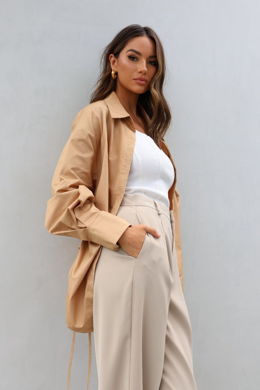 Tops Madison The Label | Elliot Shirt | Beige