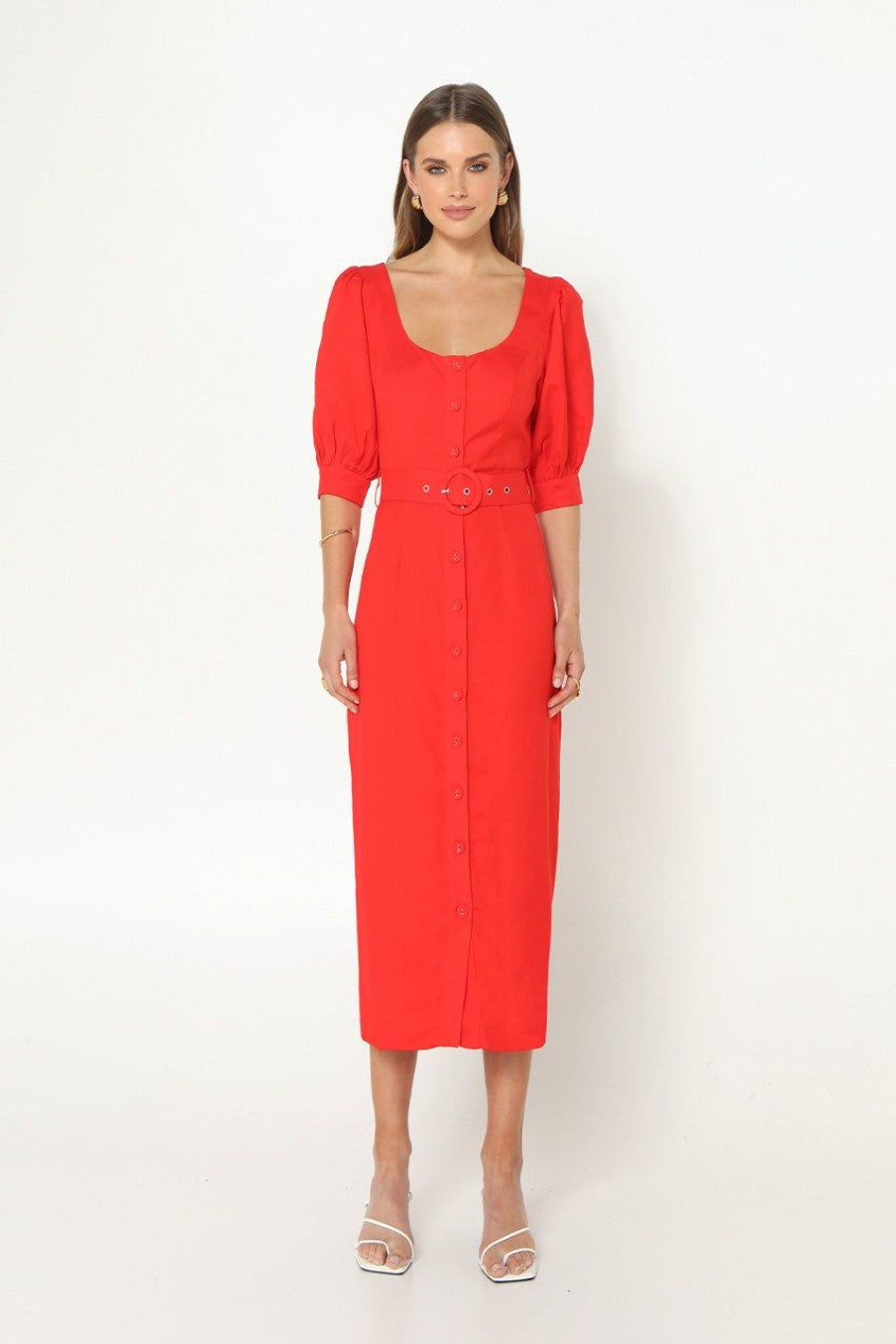 Dresses Madison The Label | Darci Midi Dress | Red