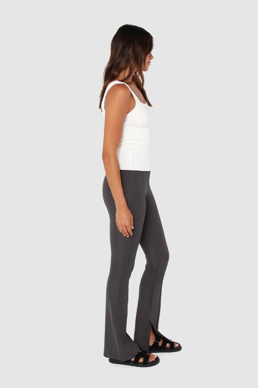 Bottoms Madison The Label | Lincoln Split Pants | Slate