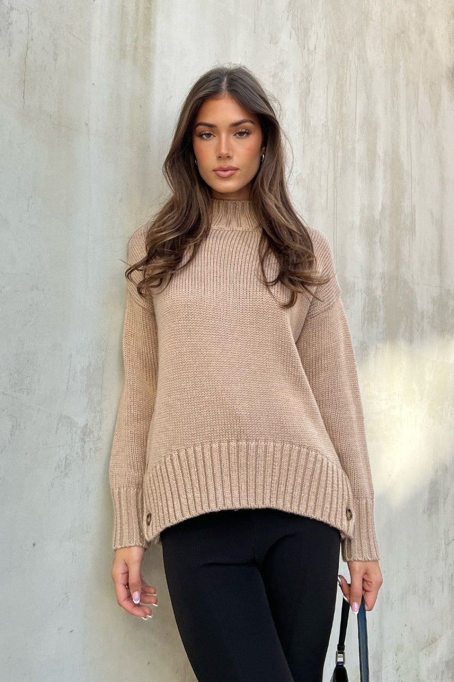 Tops Madison The Label | Penny Knit Jumper | Latte