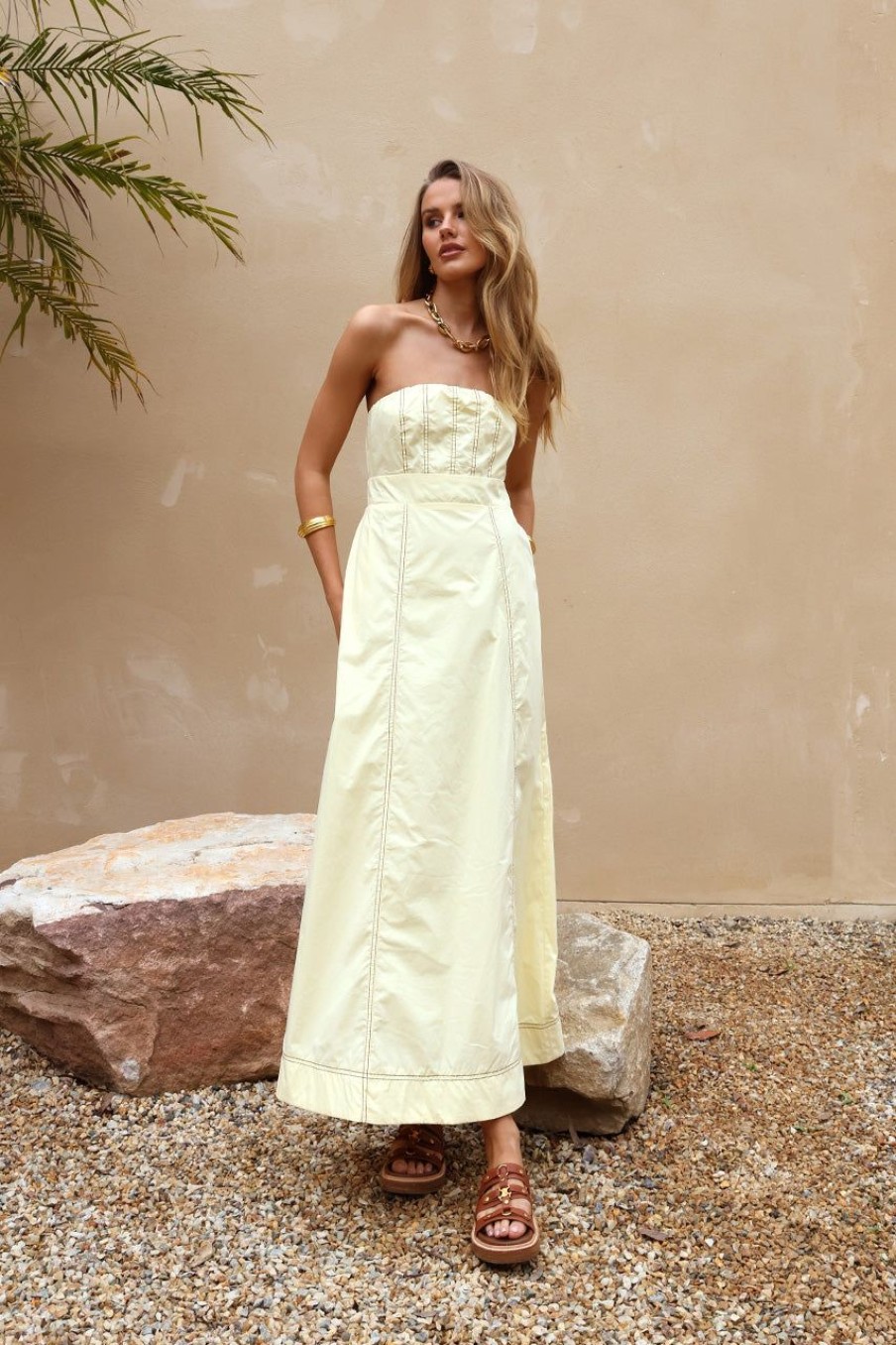 Dresses Madison The Label | Louise Maxi Dress | Lemon