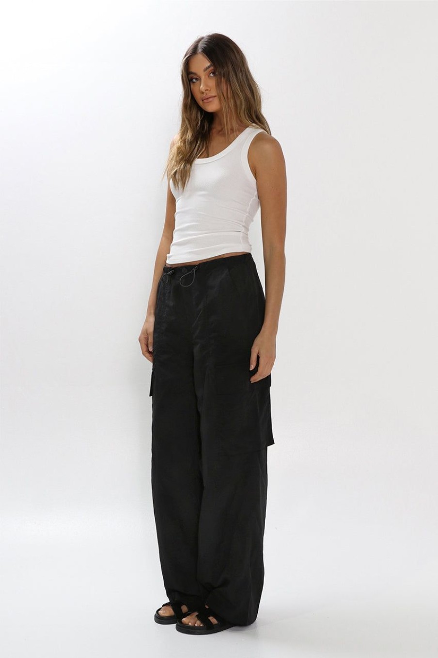 Bottoms Madison The Label | Sammi Parachute Pants | Black