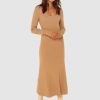 Dresses Madison The Label | Melanie Knit Midi Dress | Latte